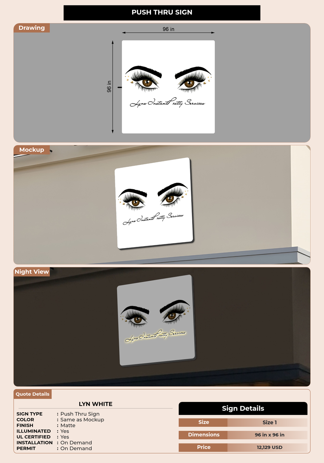 CUSTOM MOCKUP SIGN FOR Lyn White