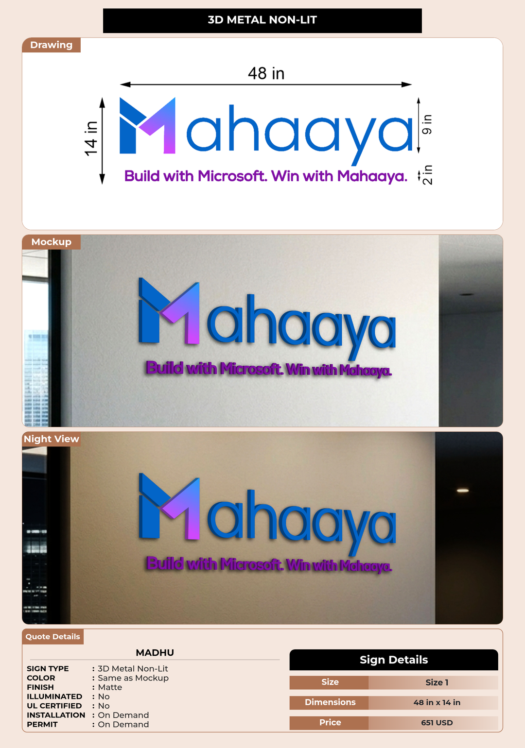 CUSTOM MOCKUP SIGN FOR Madhu