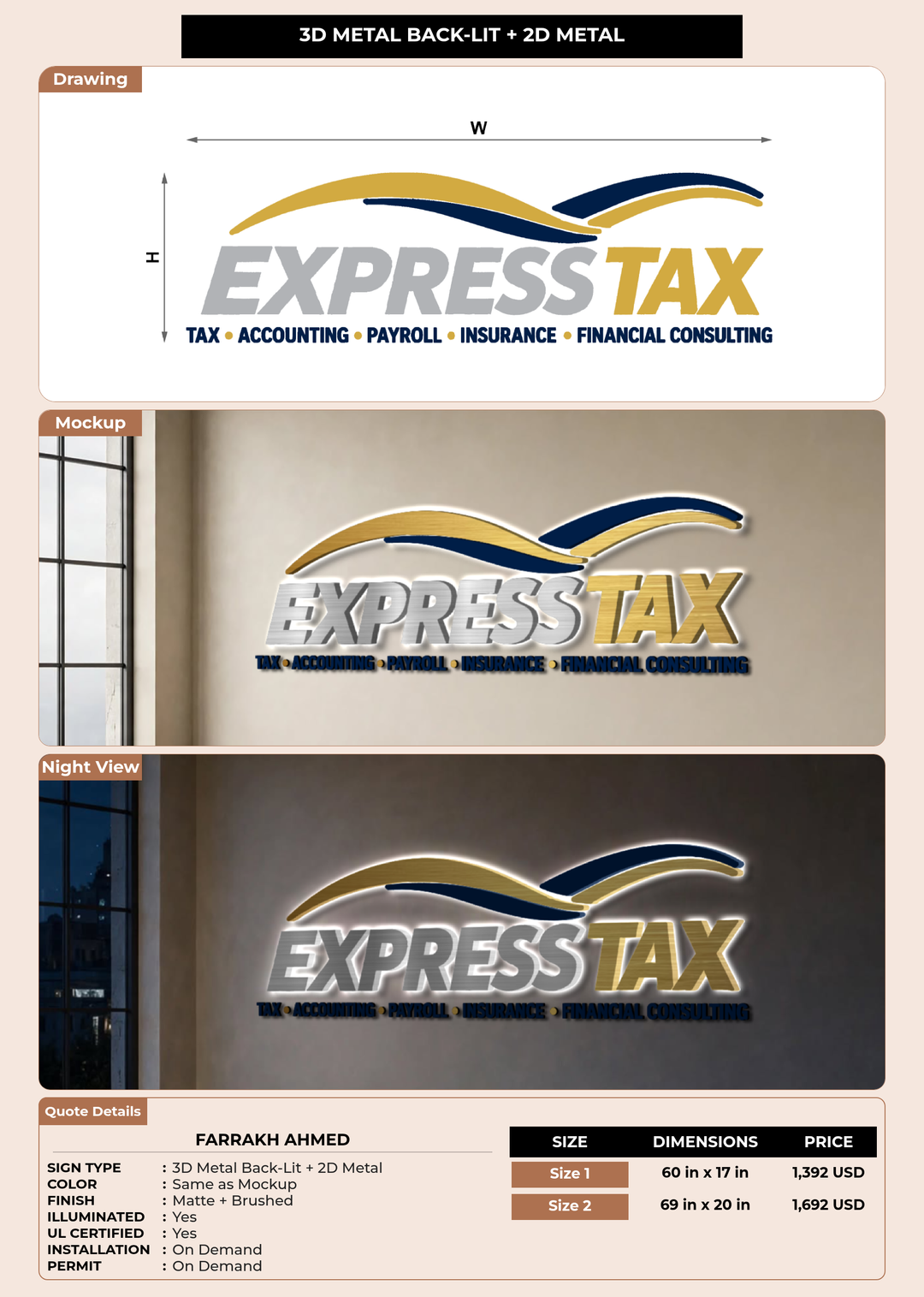 CUSTOM MOCKUP SIGN FOR FARRAKH AHMED