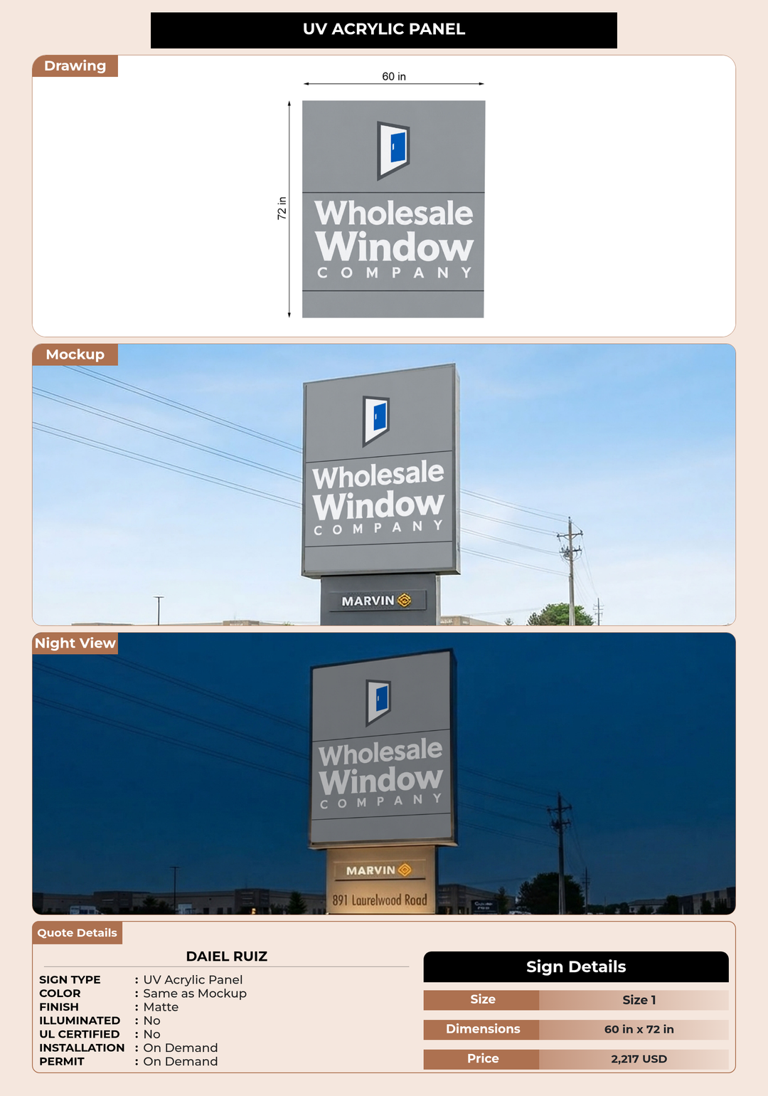 CUSTOM MOCKUP SIGN FOR daiel ruiz