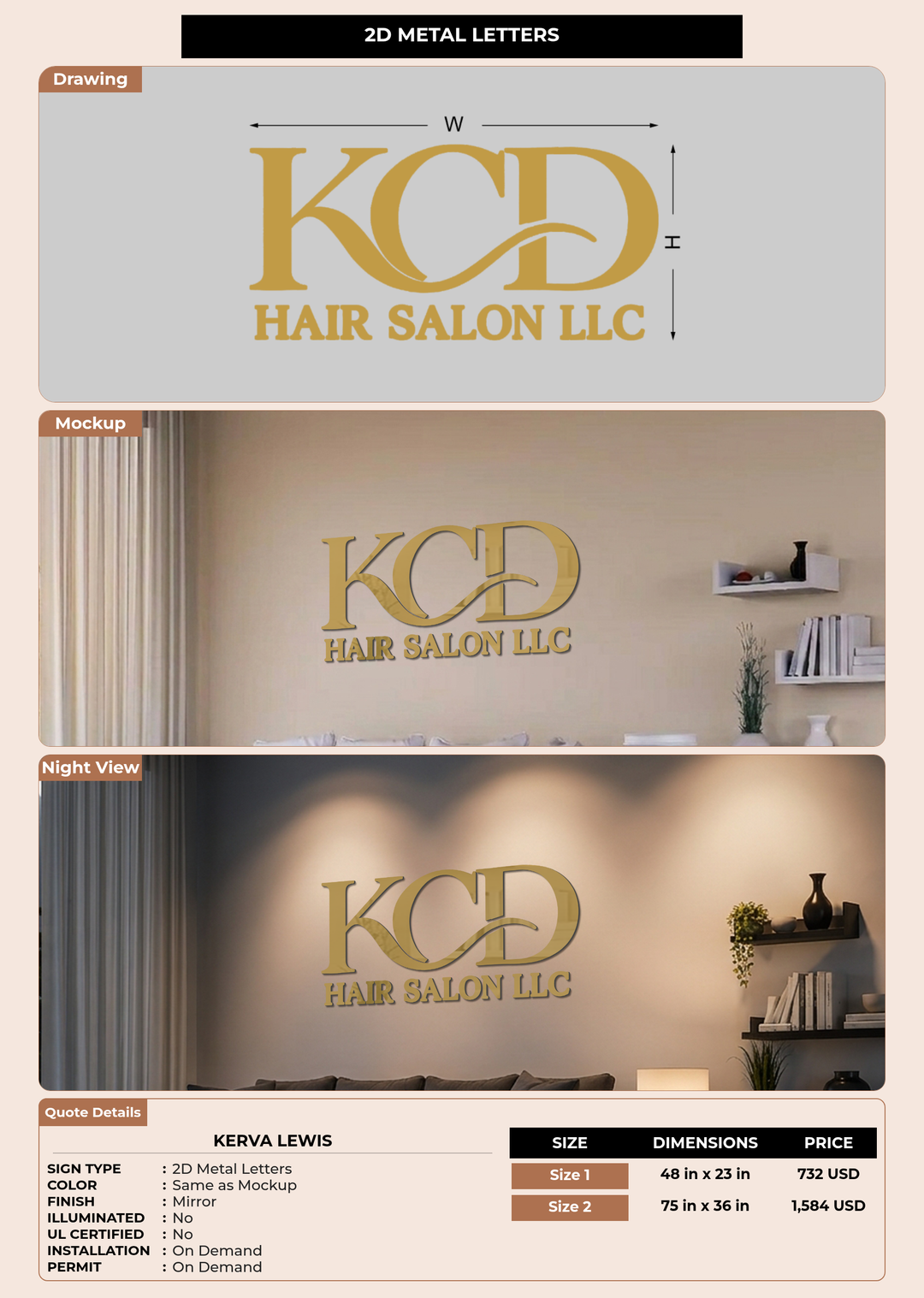 CUSTOM MOCKUP SIGN FOR Kerva Lewis