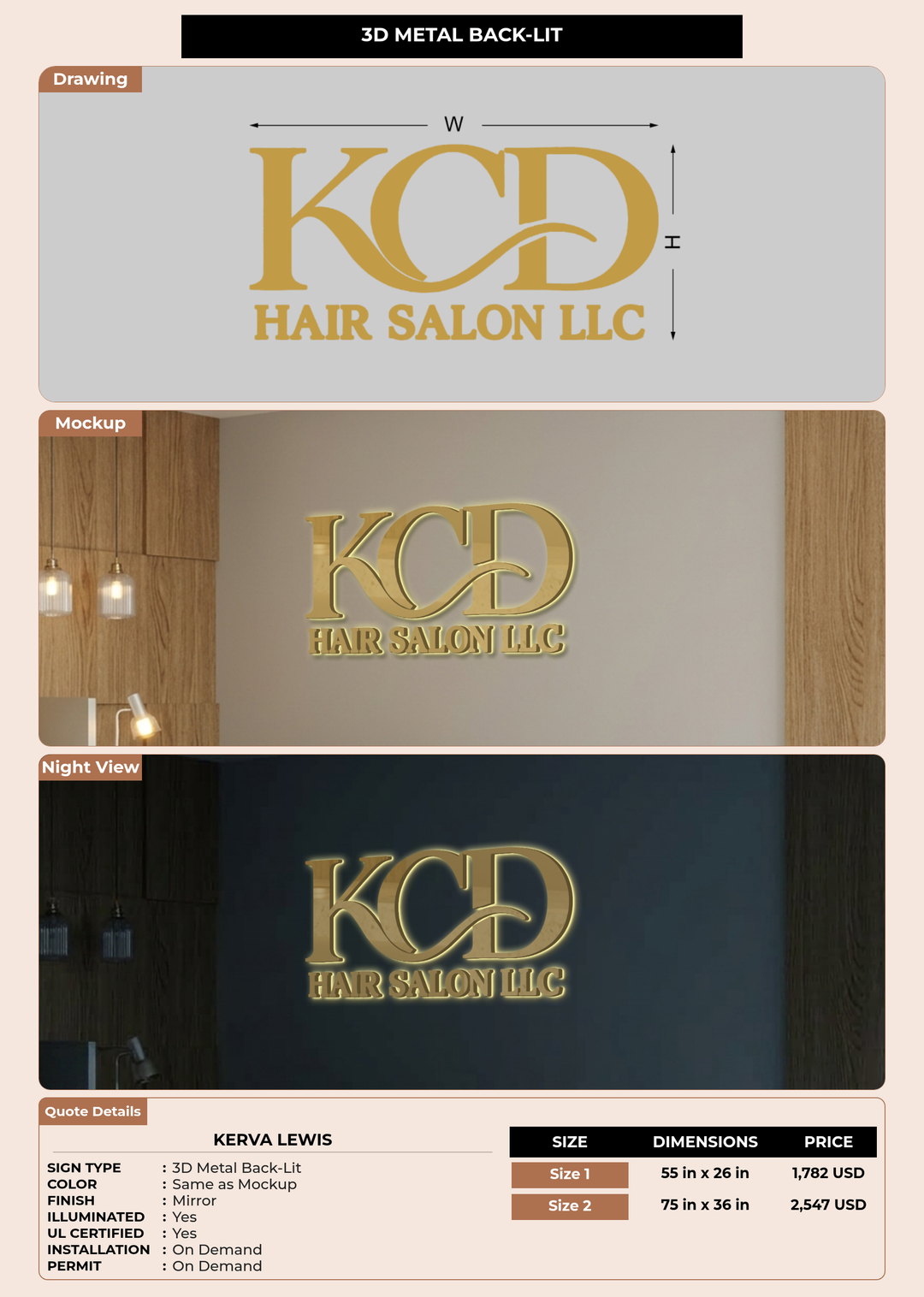 CUSTOM MOCKUP SIGN FOR Kerva Lewis