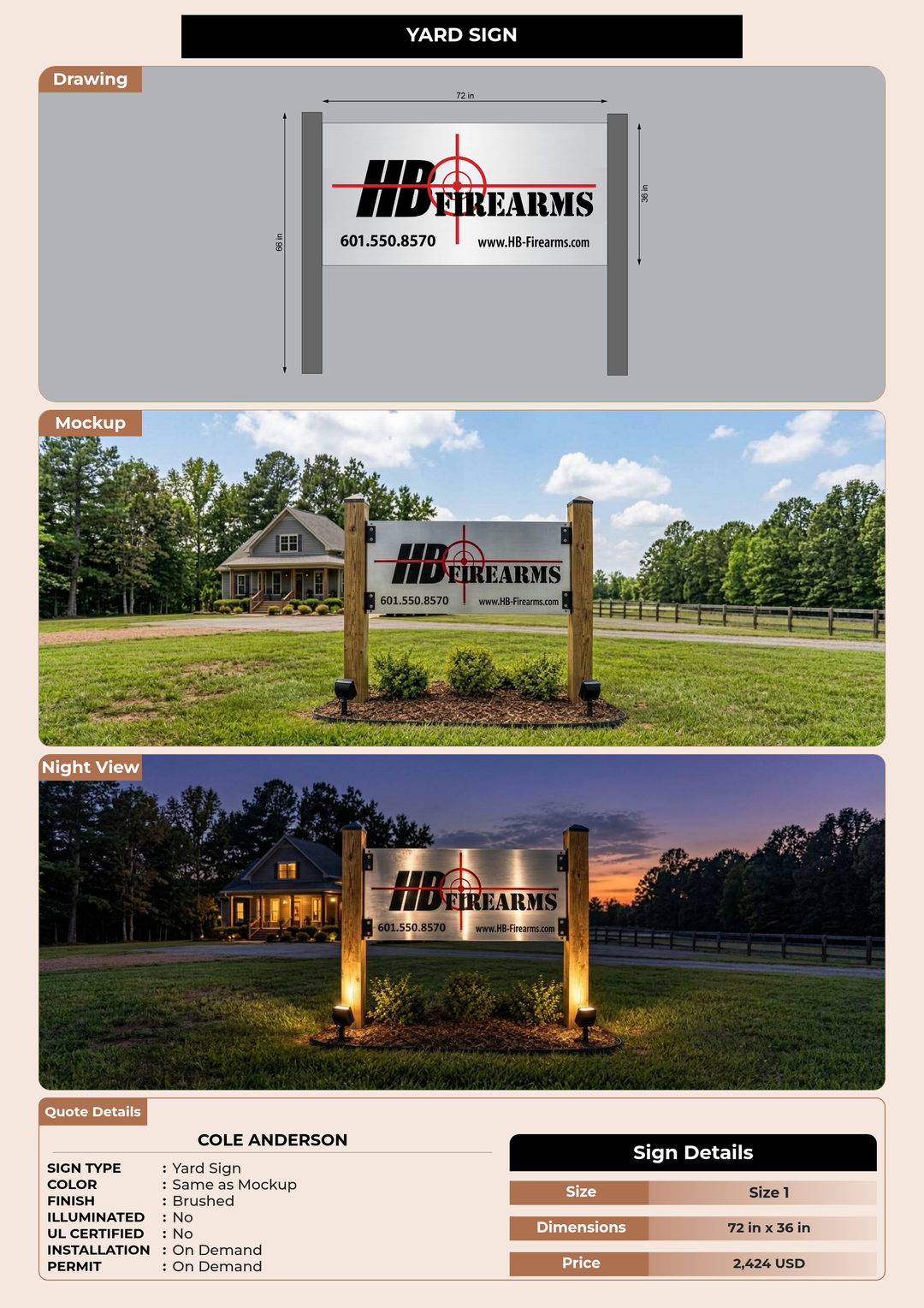 CUSTOM MOCKUP SIGN FOR Cole Anderson