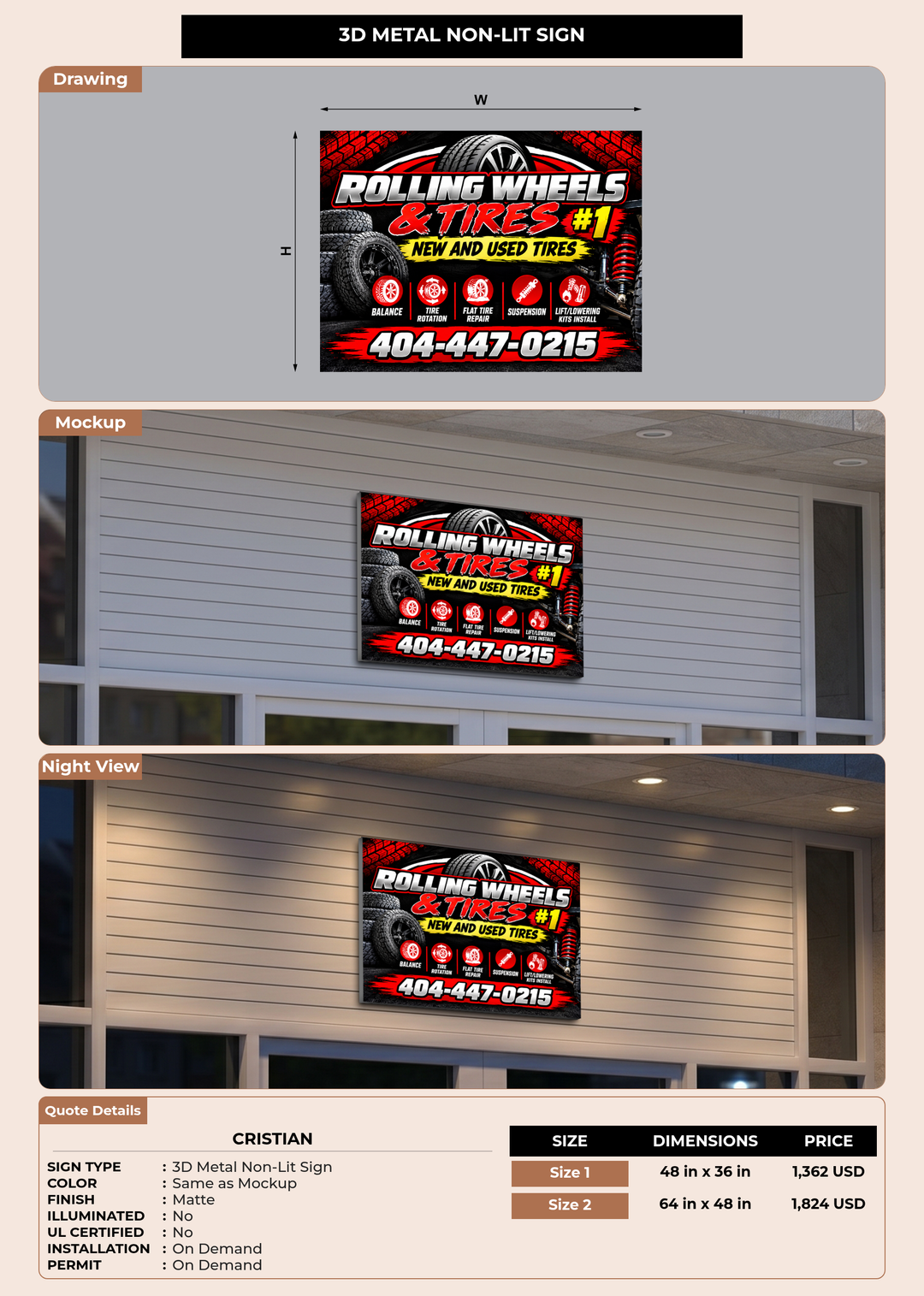 CUSTOM MOCKUP SIGN FOR Cristian