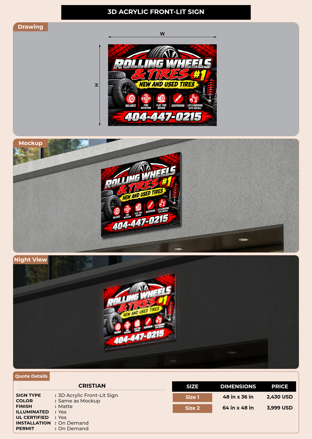 CUSTOM MOCKUP SIGN FOR Cristian