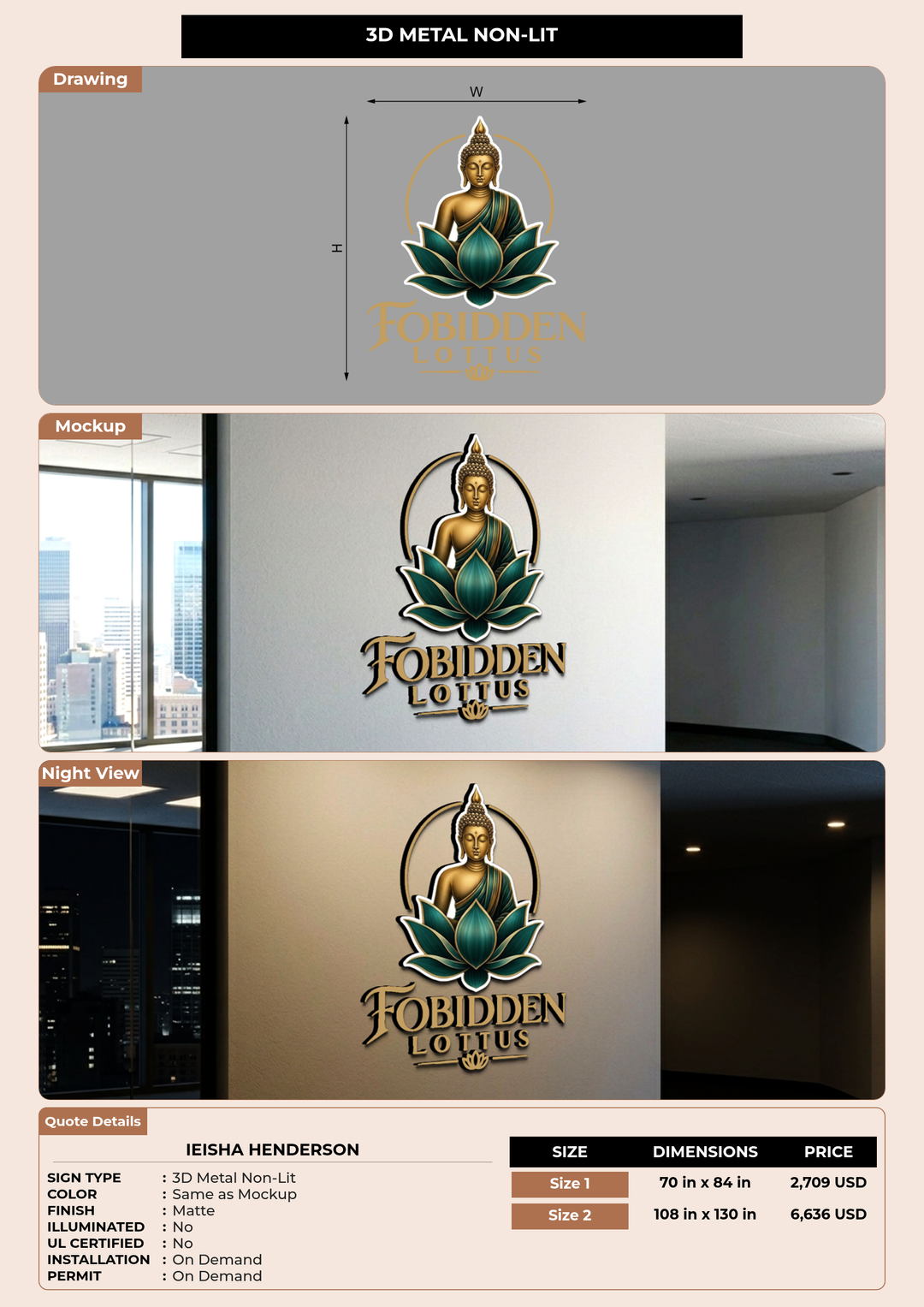 CUSTOM MOCKUP SIGN FOR Ieisha Henderson