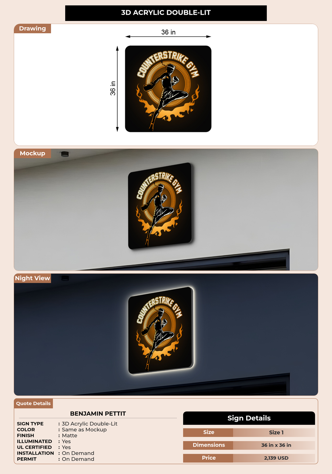 CUSTOM MOCKUP SIGN FOR Benjamin Pettit