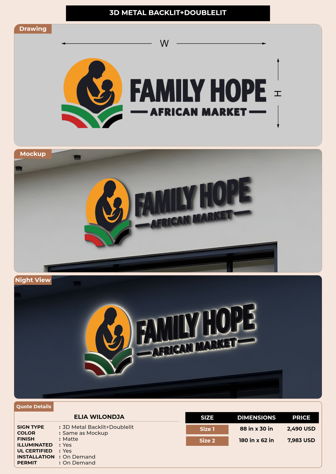 CUSTOM MOCKUP SIGN FOR Elia Wilondja