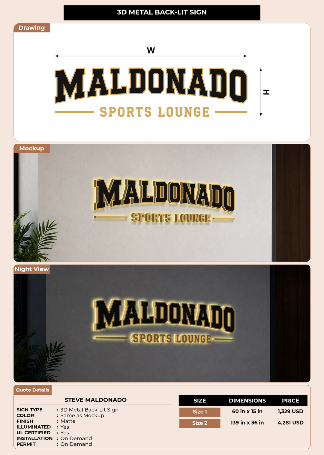 CUSTOM MOCKUP SIGN FOR Steve Maldonado