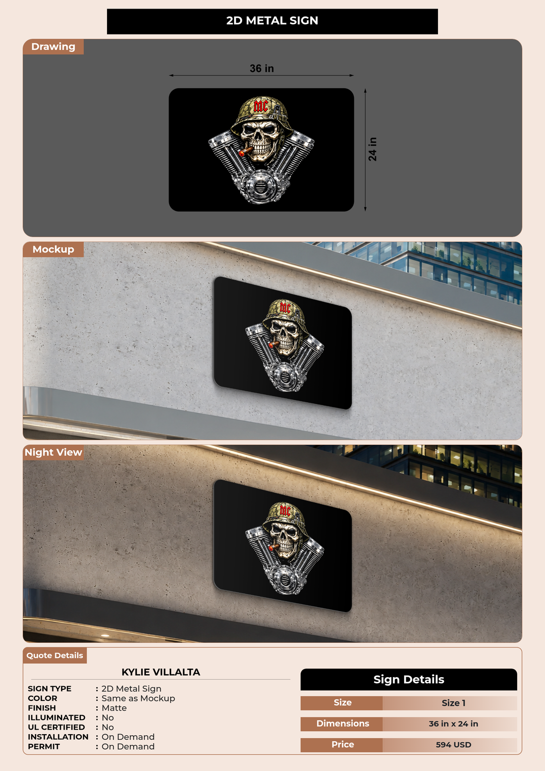 CUSTOM MOCKUP SIGN FOR Kylie Villalta