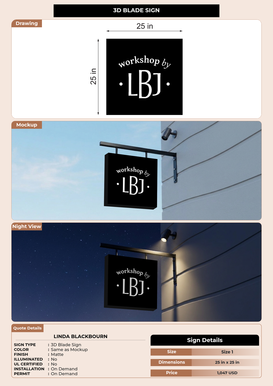 CUSTOM MOCKUP SIGN FOR Linda Blackbourn