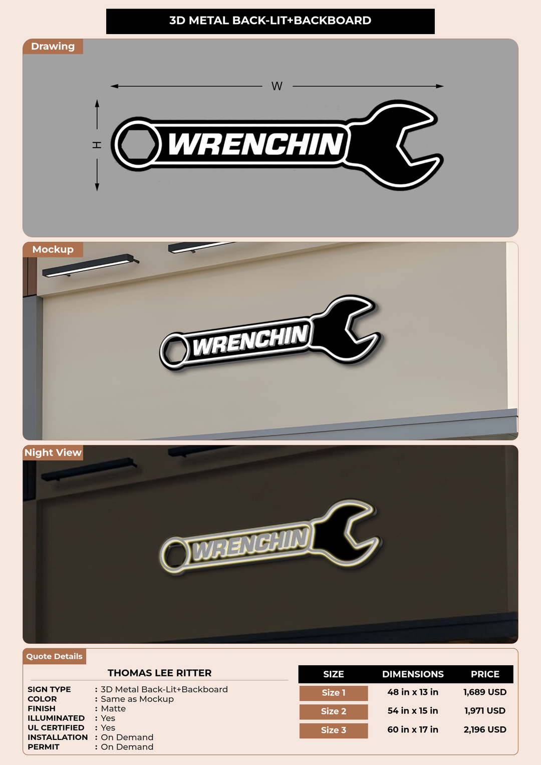 CUSTOM MOCKUP SIGN FOR Thomas Lee Ritter