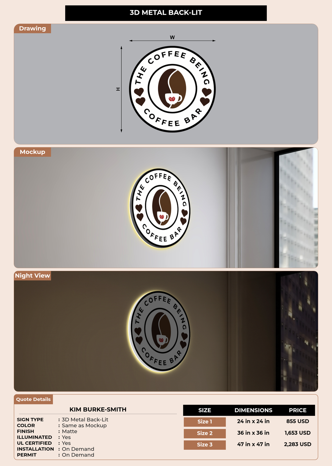 CUSTOM MOCKUP SIGN FOR Kim burke-smith