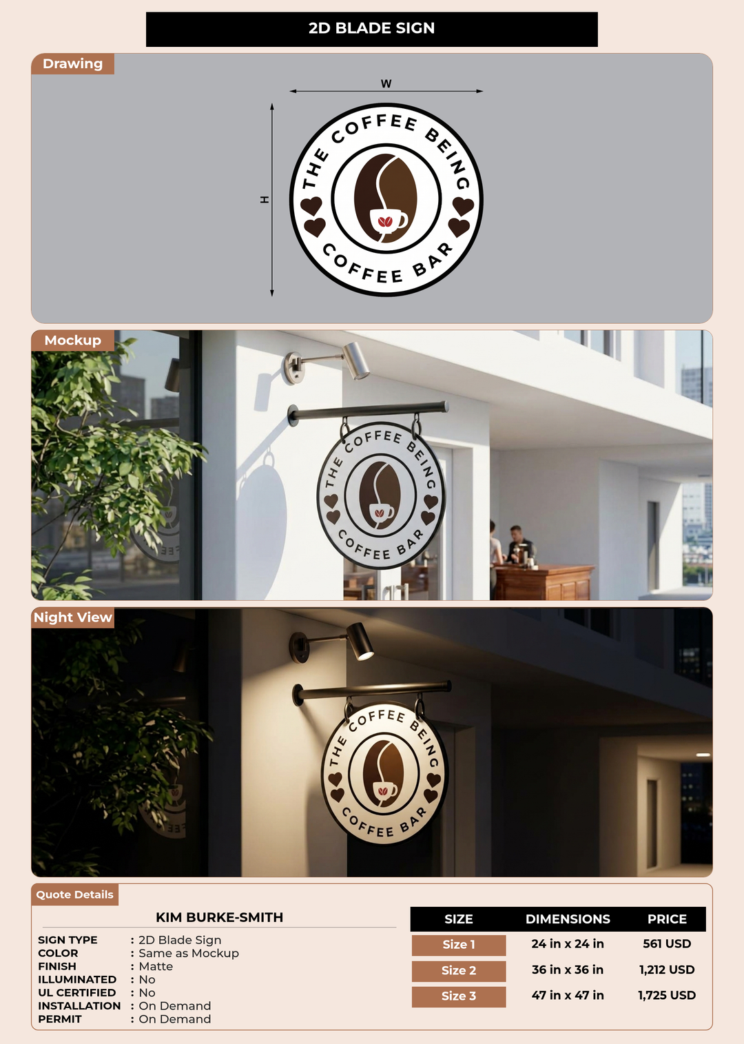 CUSTOM MOCKUP SIGN FOR Kim burke-smith