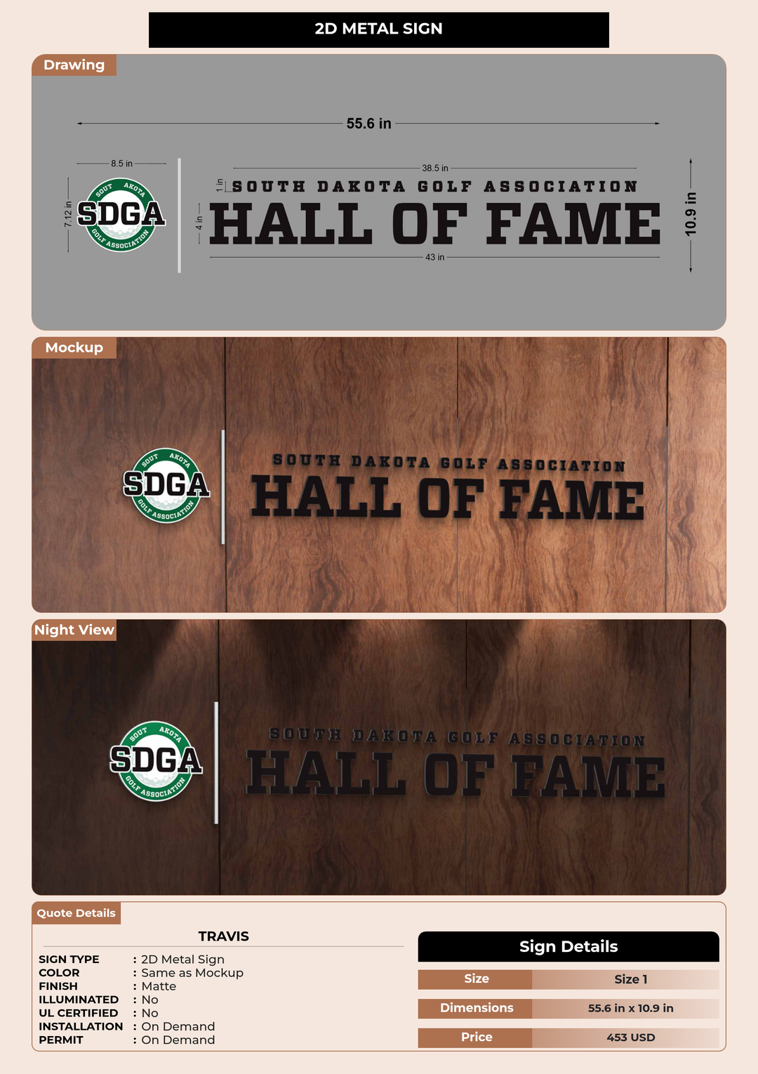 CUSTOM MOCKUP SIGN FOR Travis