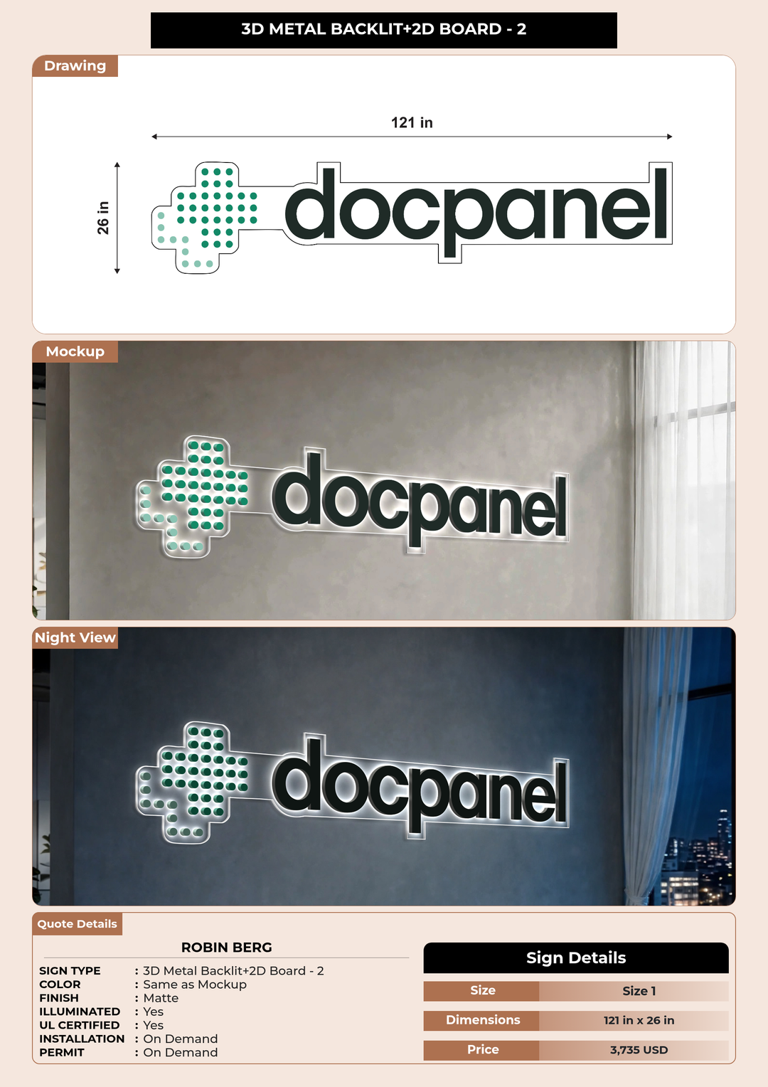CUSTOM MOCKUP SIGN FOR Robin Berg