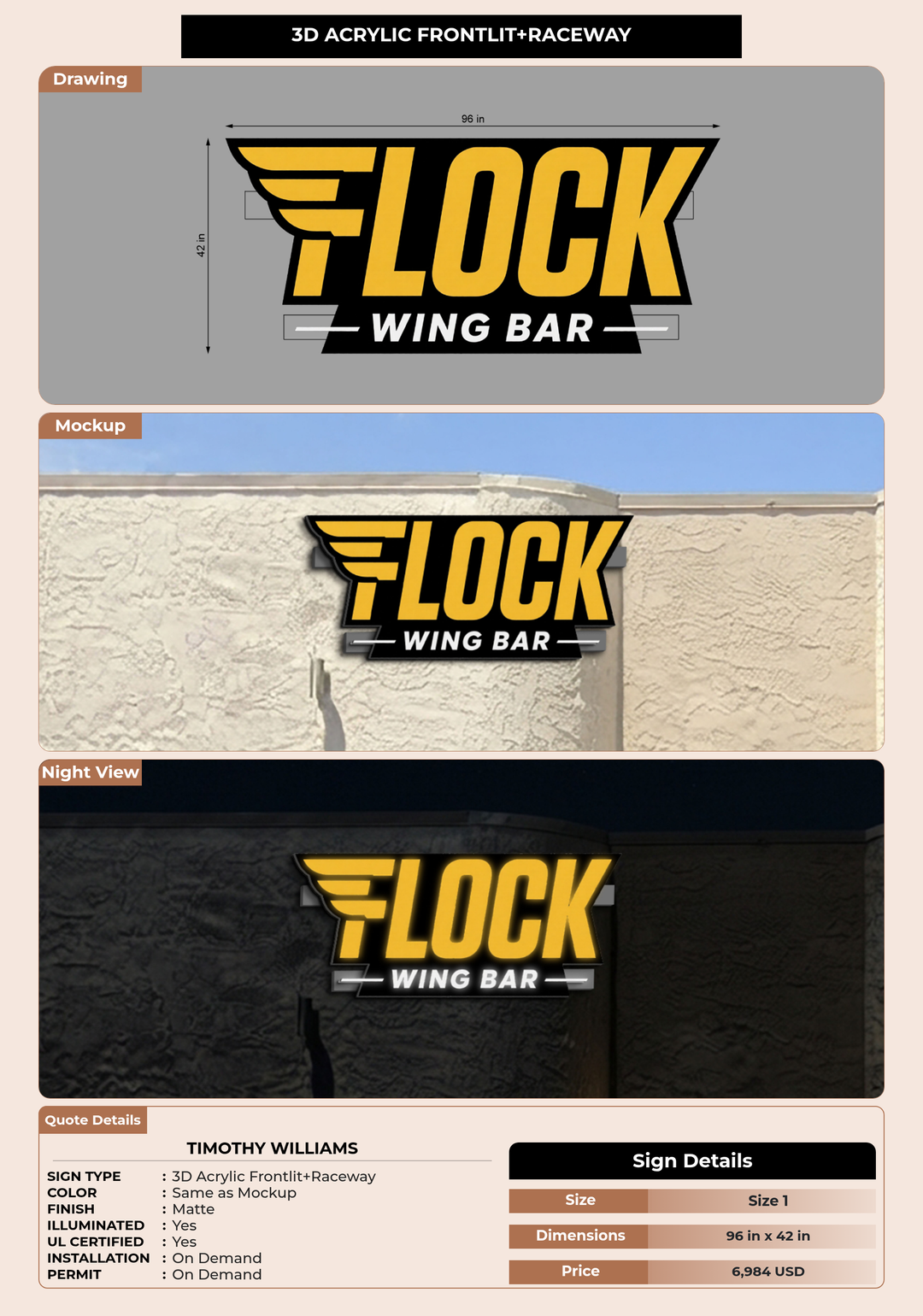 CUSTOM MOCKUP SIGN FOR Timothy Williams