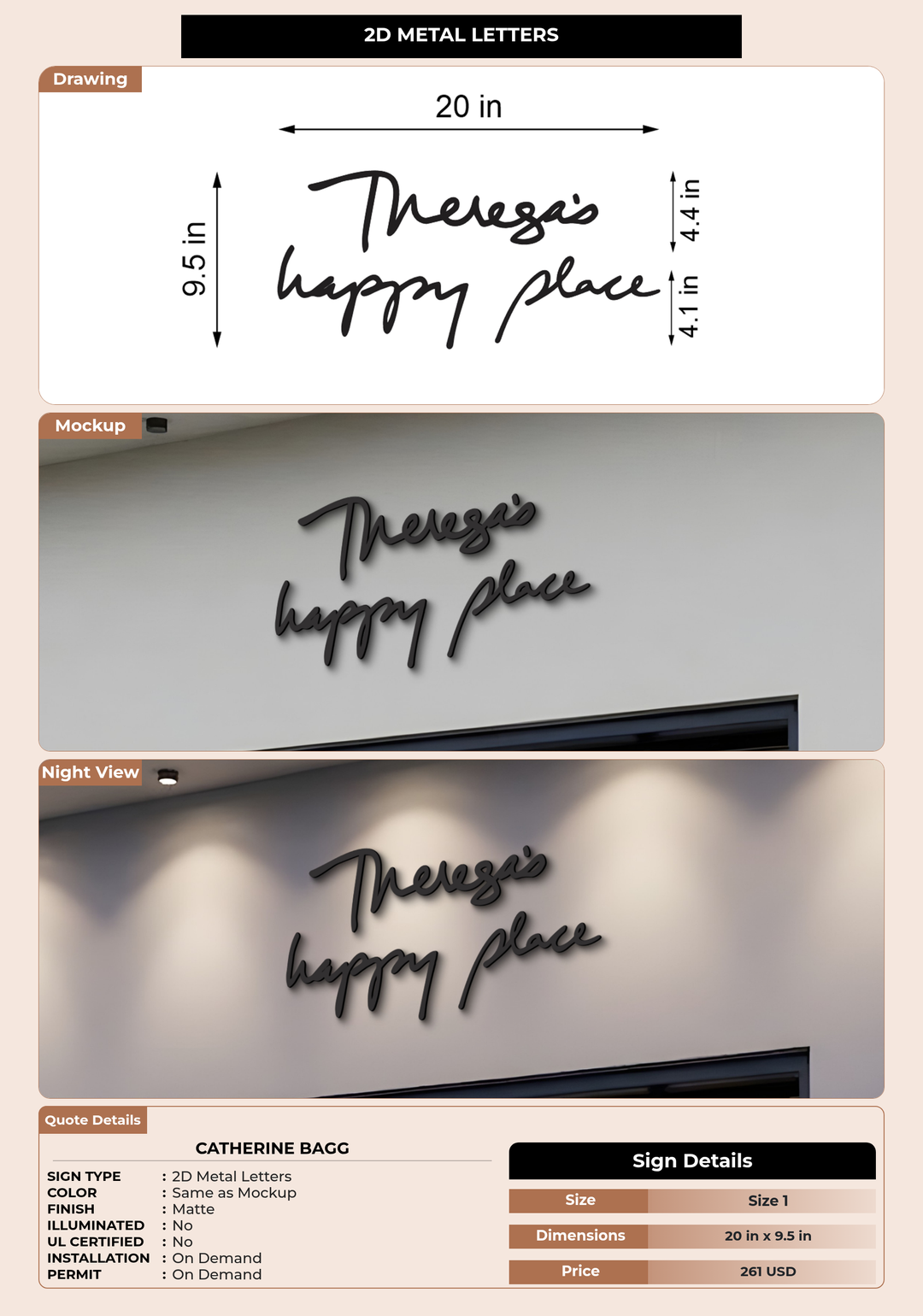 CUSTOM MOCKUP SIGN FOR Catherine Bagg