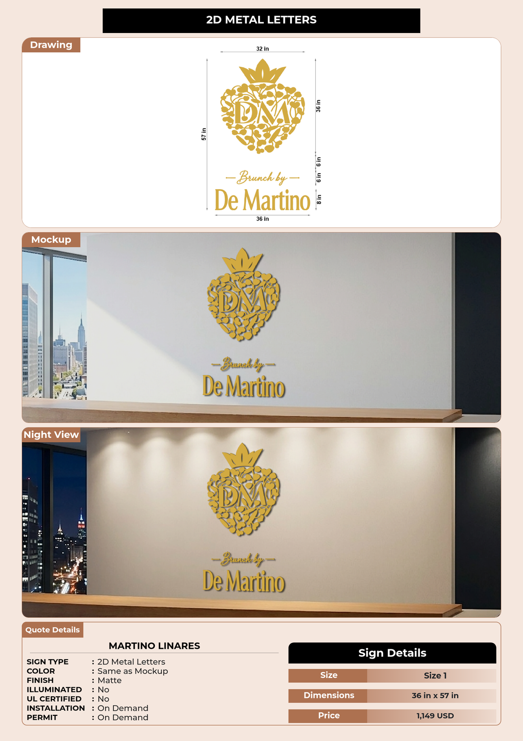 CUSTOM MOCKUP SIGN FOR Martino Linares