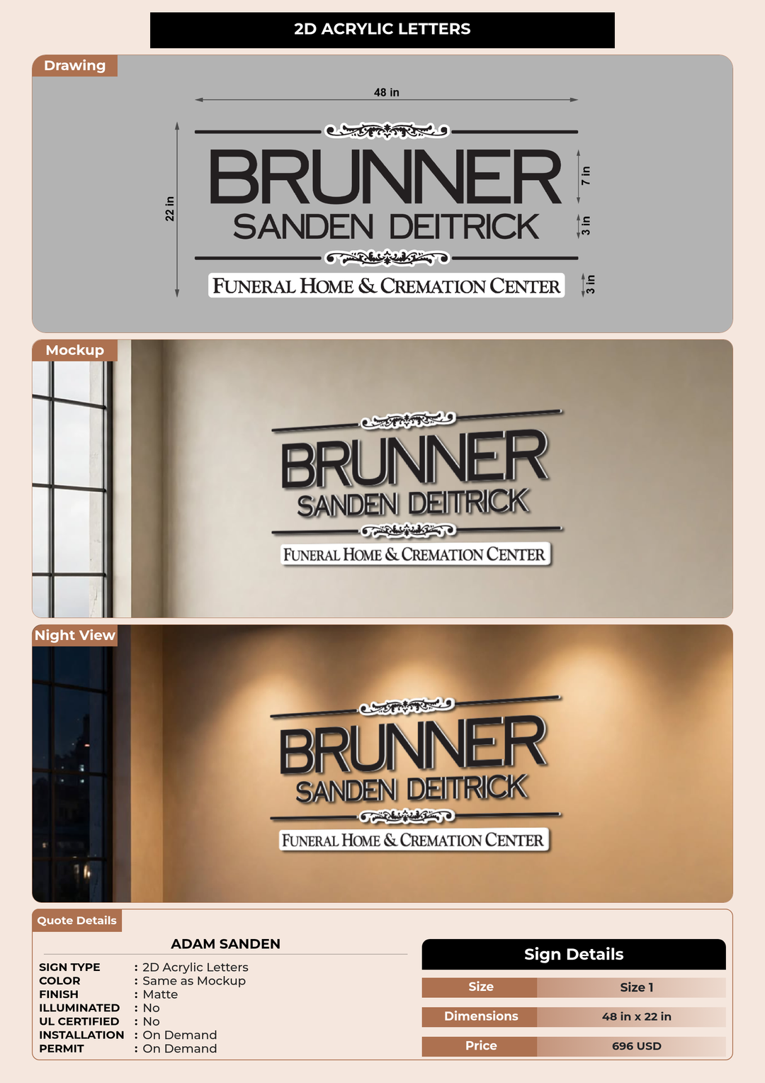 CUSTOM MOCKUP SIGN FOR Adam Sanden