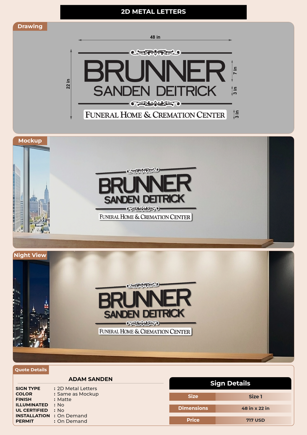 CUSTOM MOCKUP SIGN FOR Adam Sanden