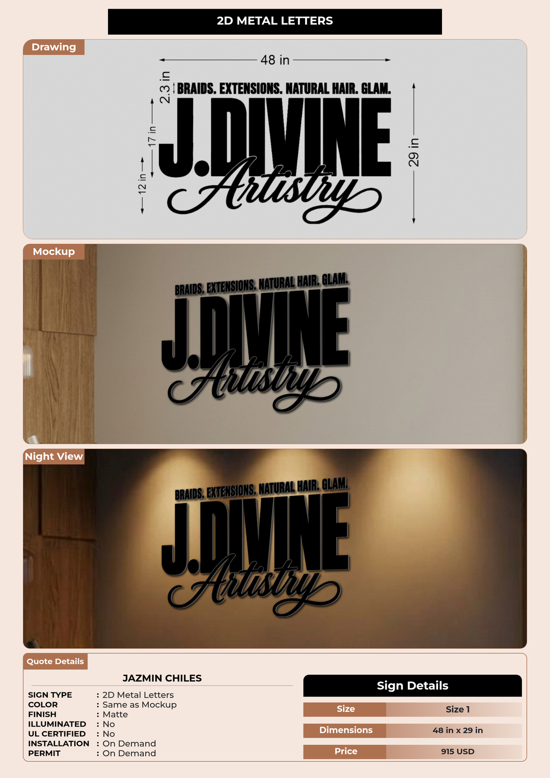 CUSTOM MOCKUP SIGN FOR Jazmin Chiles