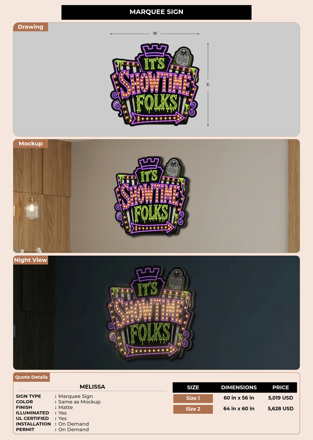 CUSTOM MOCKUP SIGN FOR Melissa