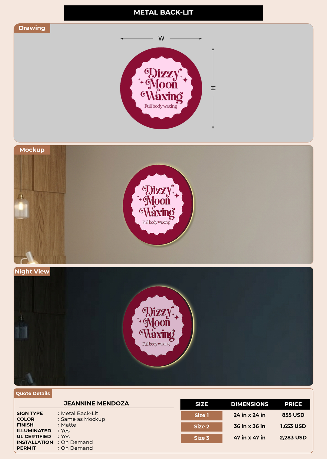 CUSTOM MOCKUP SIGN FOR jeannine mendoza