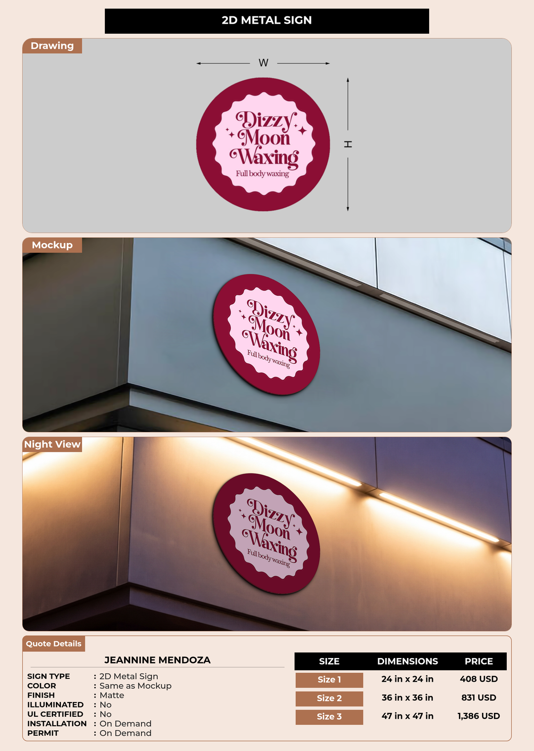 CUSTOM MOCKUP SIGN FOR jeannine mendoza