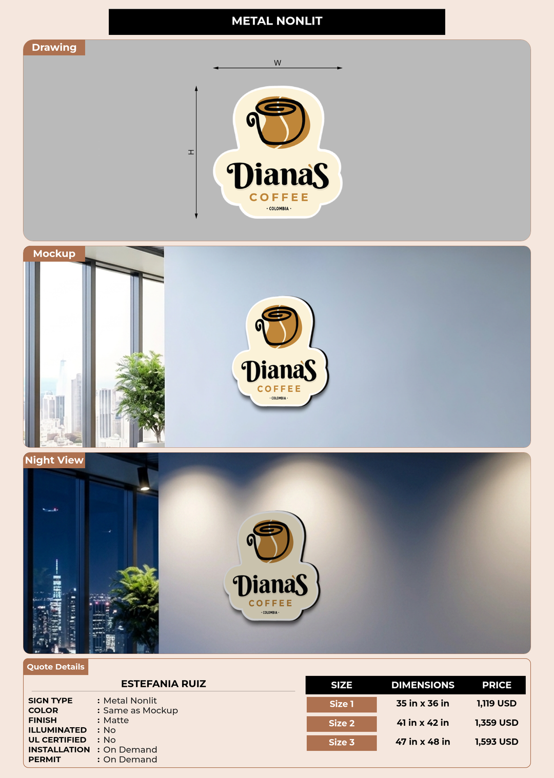 CUSTOM MOCKUP SIGN FOR Estefania Ruiz