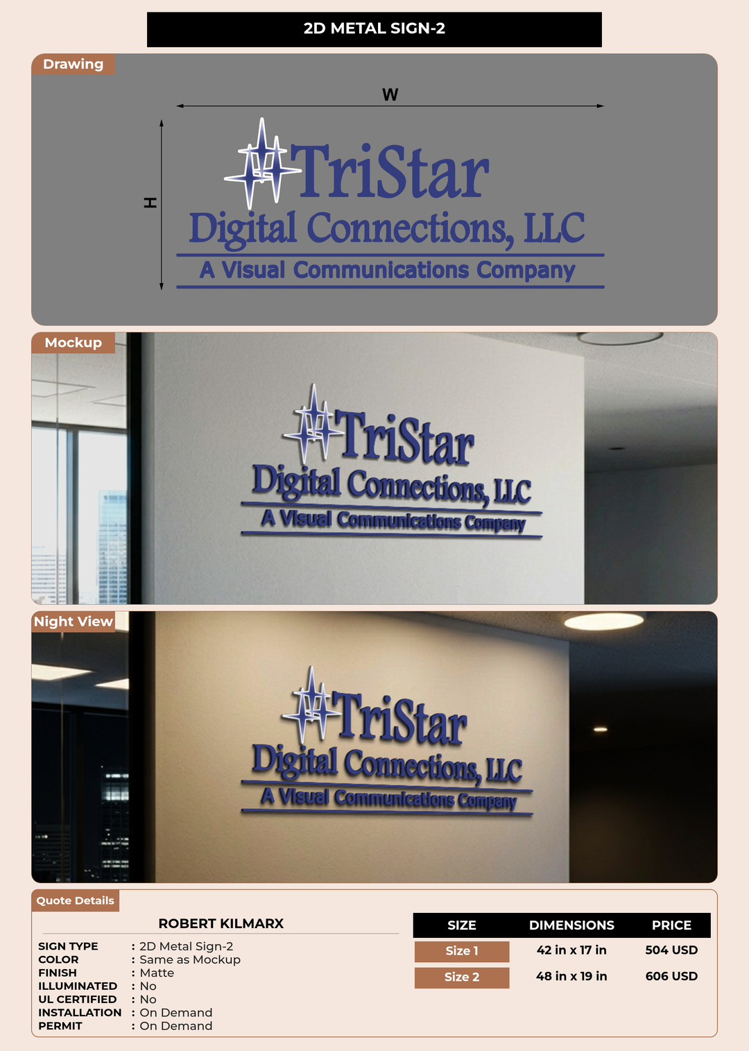 CUSTOM MOCKUP SIGN FOR Robert Kilmarx