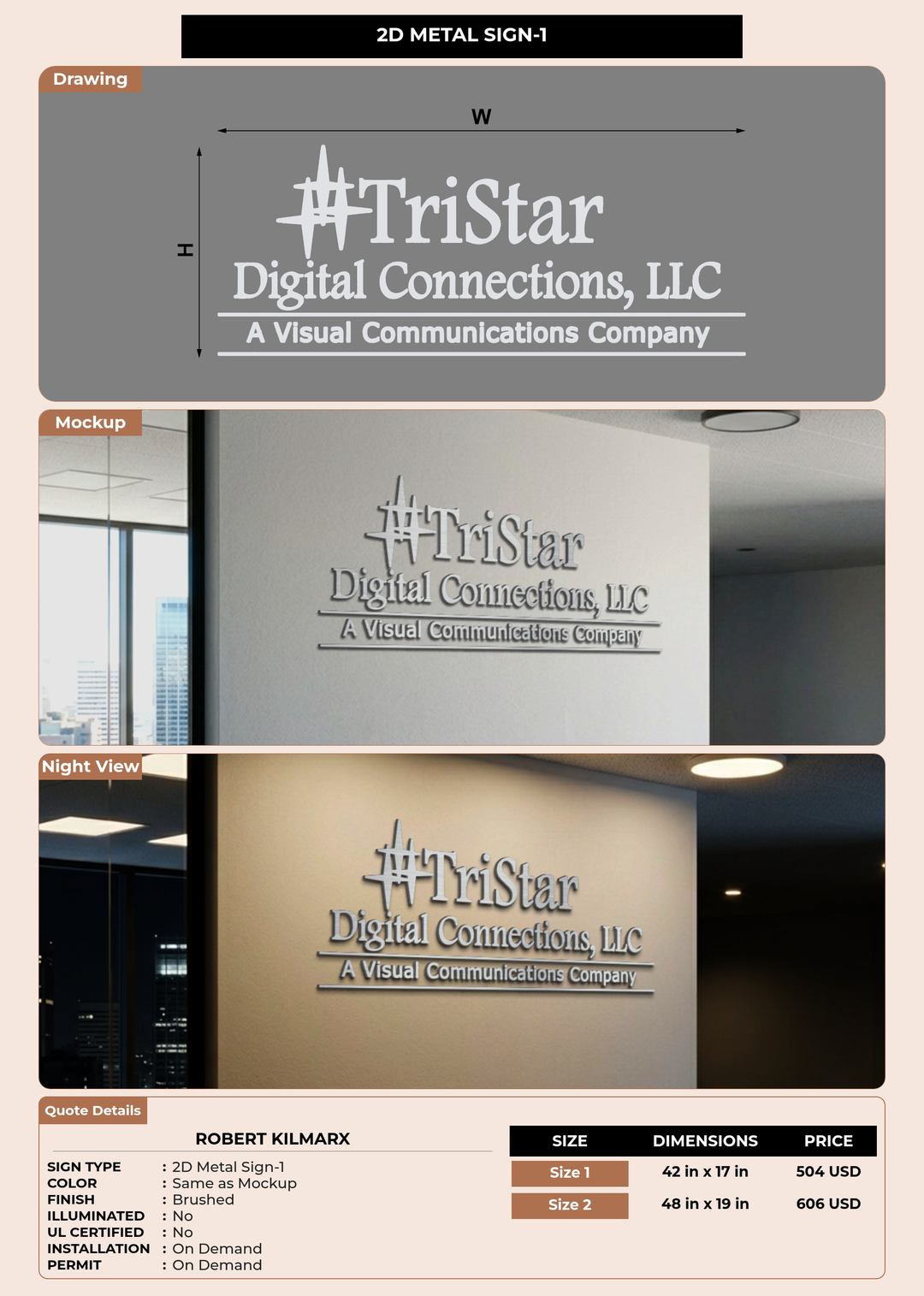 CUSTOM MOCKUP SIGN FOR Robert Kilmarx