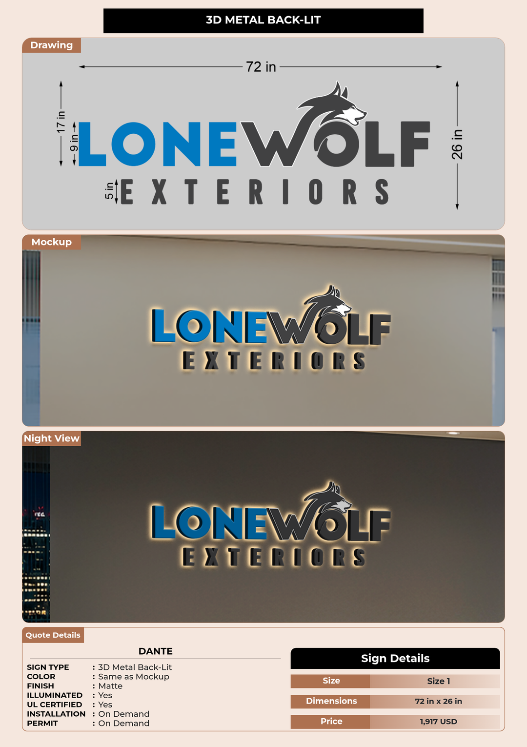 CUSTOM MOCKUP SIGN FOR Dante