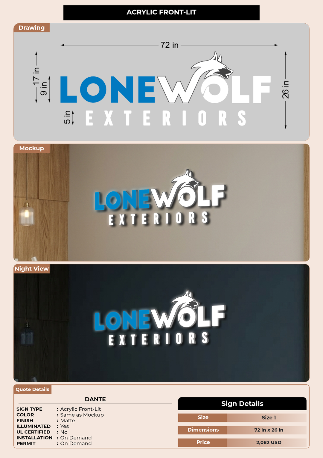 CUSTOM MOCKUP SIGN FOR Dante