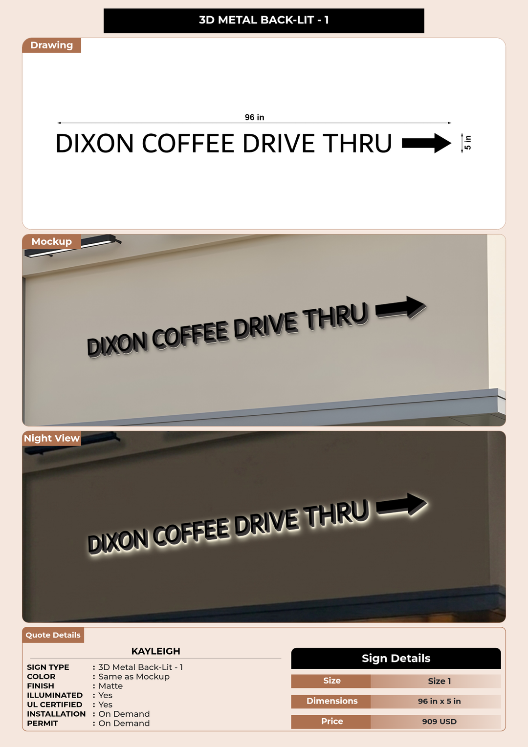 CUSTOM MOCKUP SIGN FOR Kayleigh