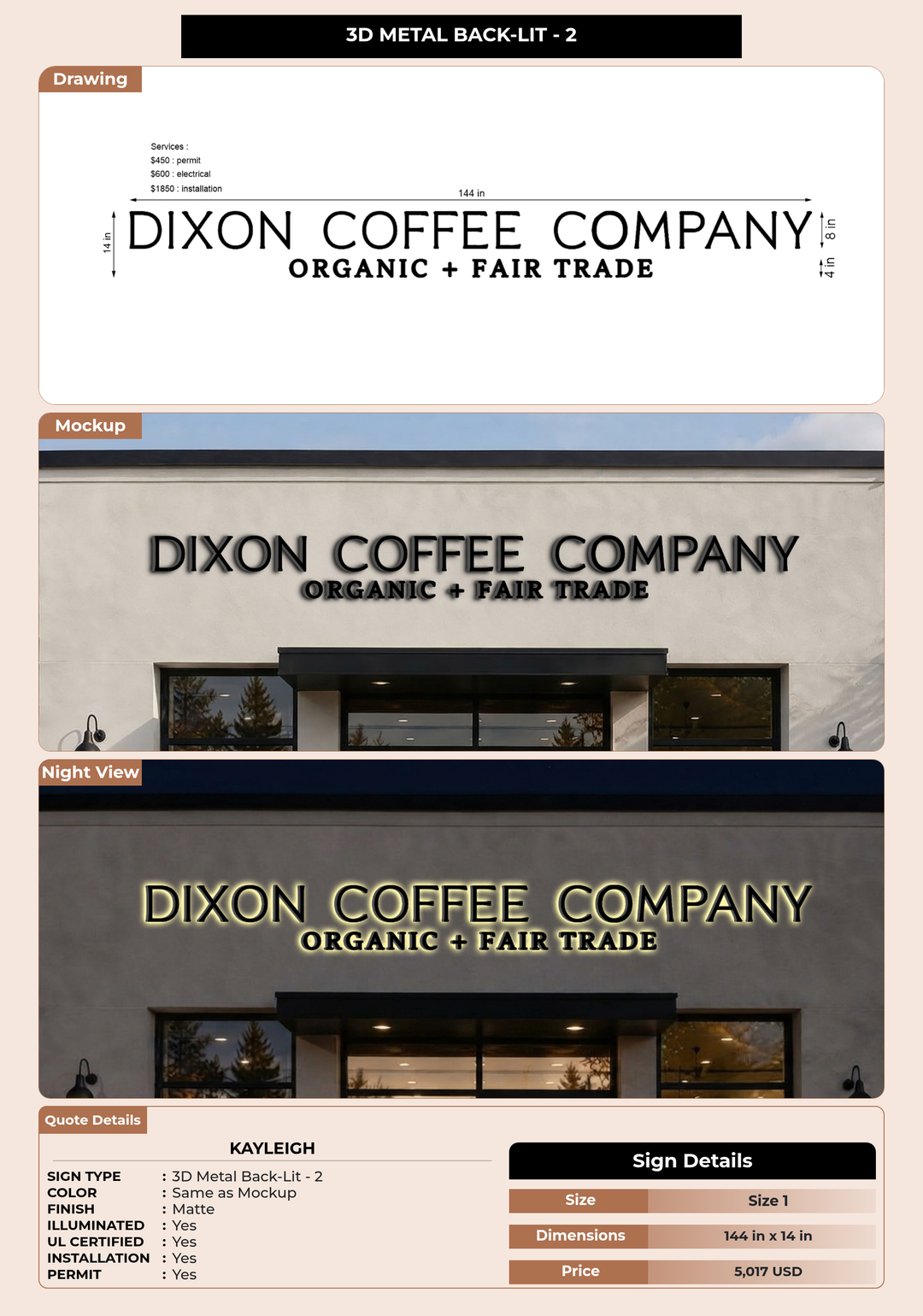 CUSTOM MOCKUP SIGN FOR Kayleigh