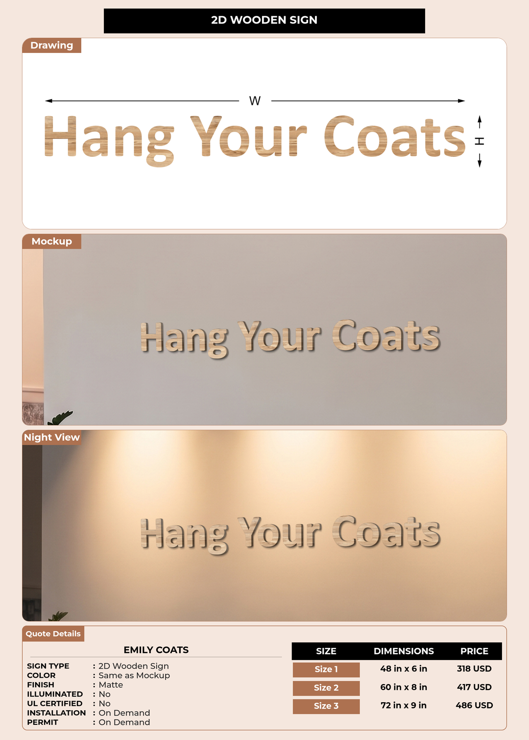 CUSTOM MOCKUP SIGN FOR Emily Coats