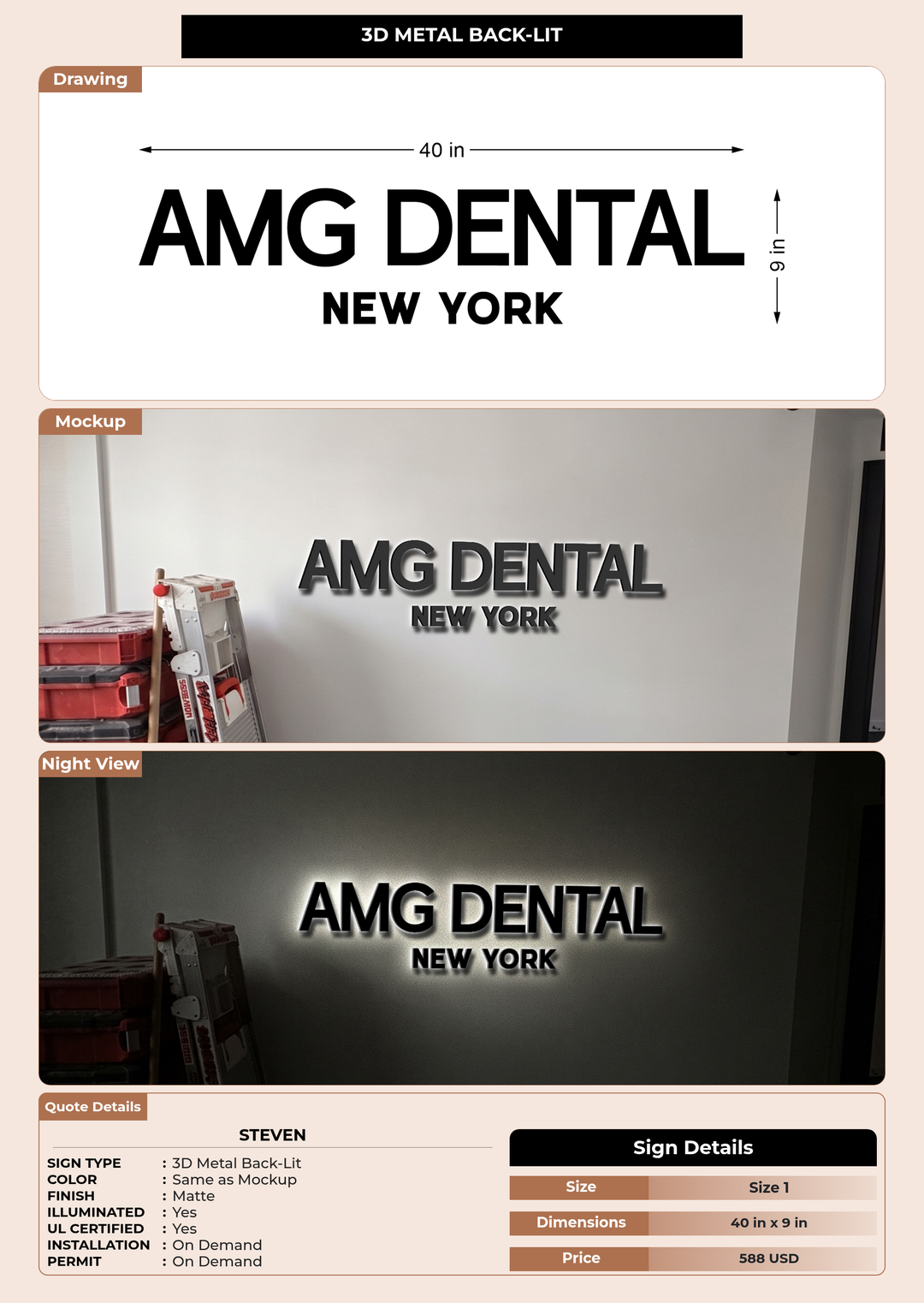 CUSTOM MOCKUP SIGN FOR Steven