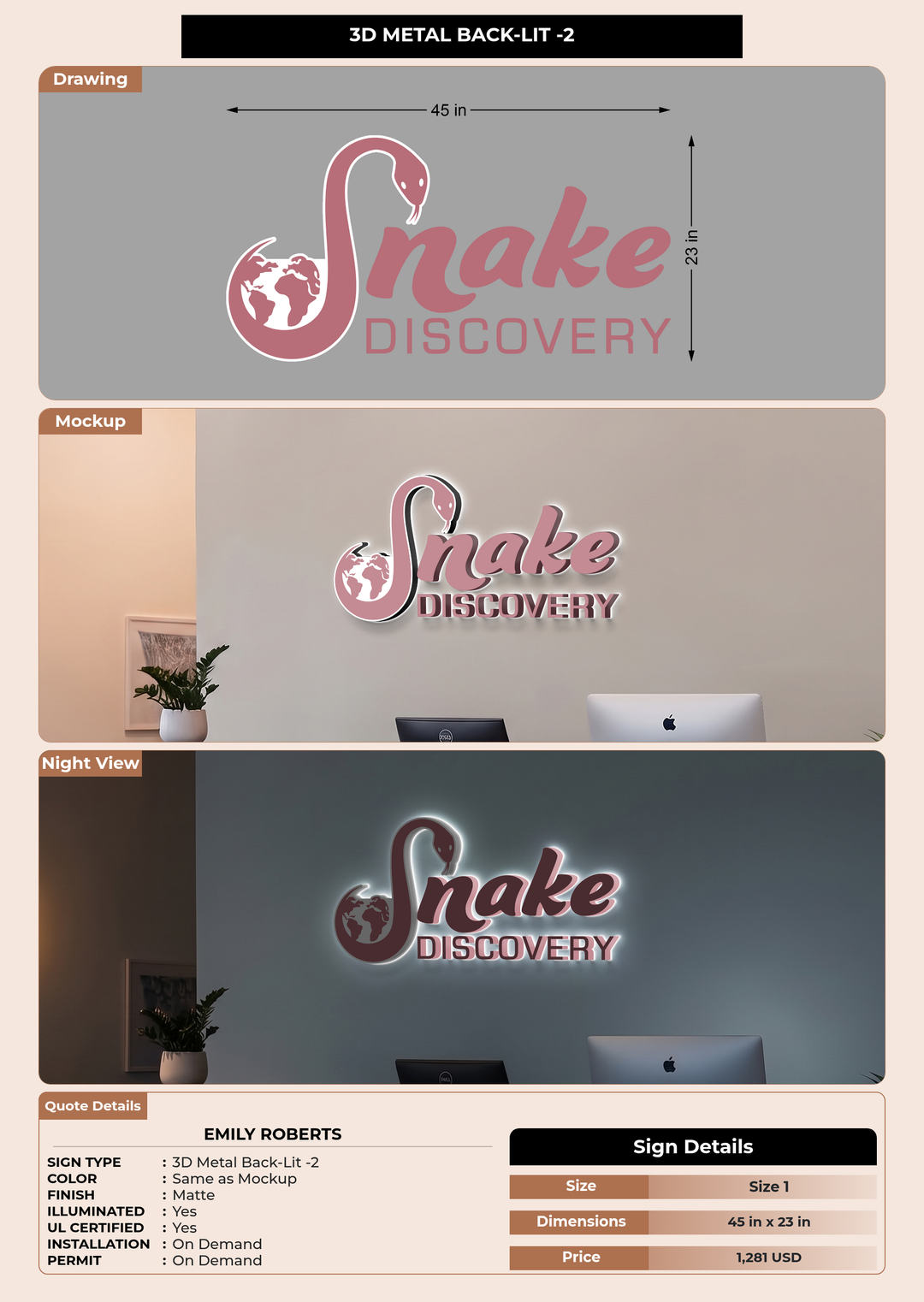 CUSTOM MOCKUP SIGN FOR Emily Roberts