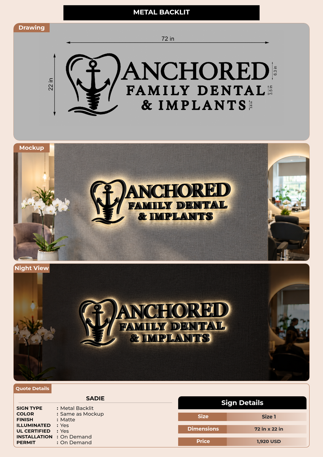 CUSTOM MOCKUP SIGN FOR Sadie