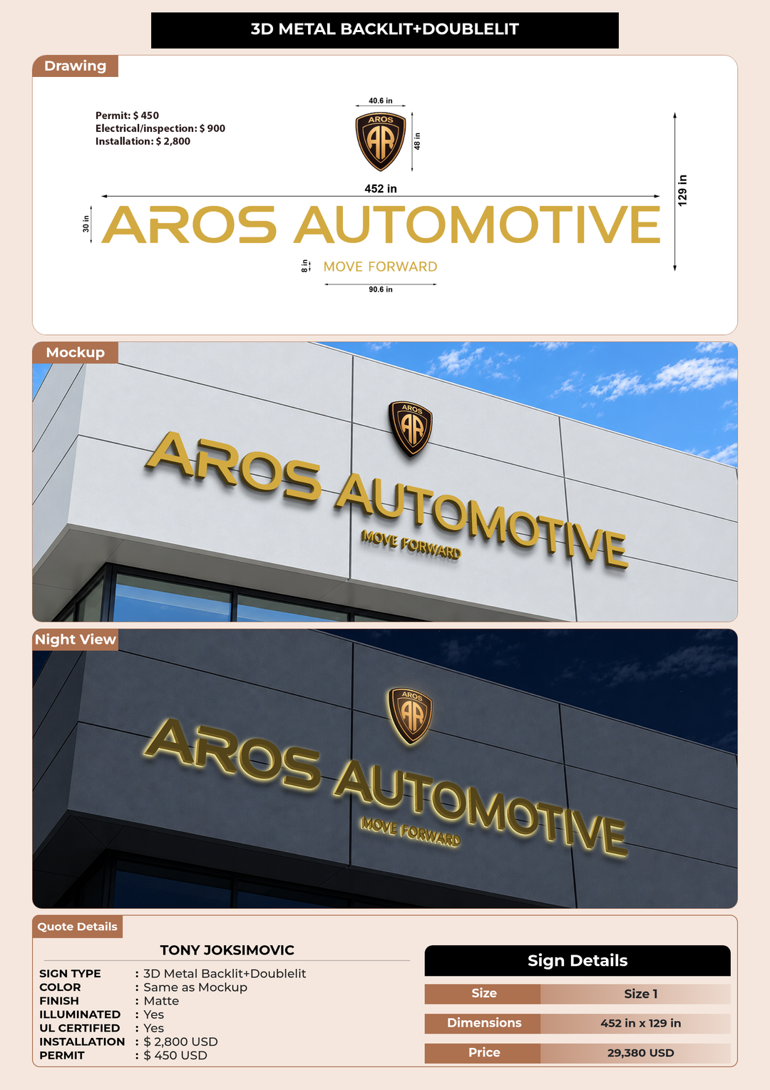 CUSTOM MOCKUP SIGN FOR tony joksimovic
