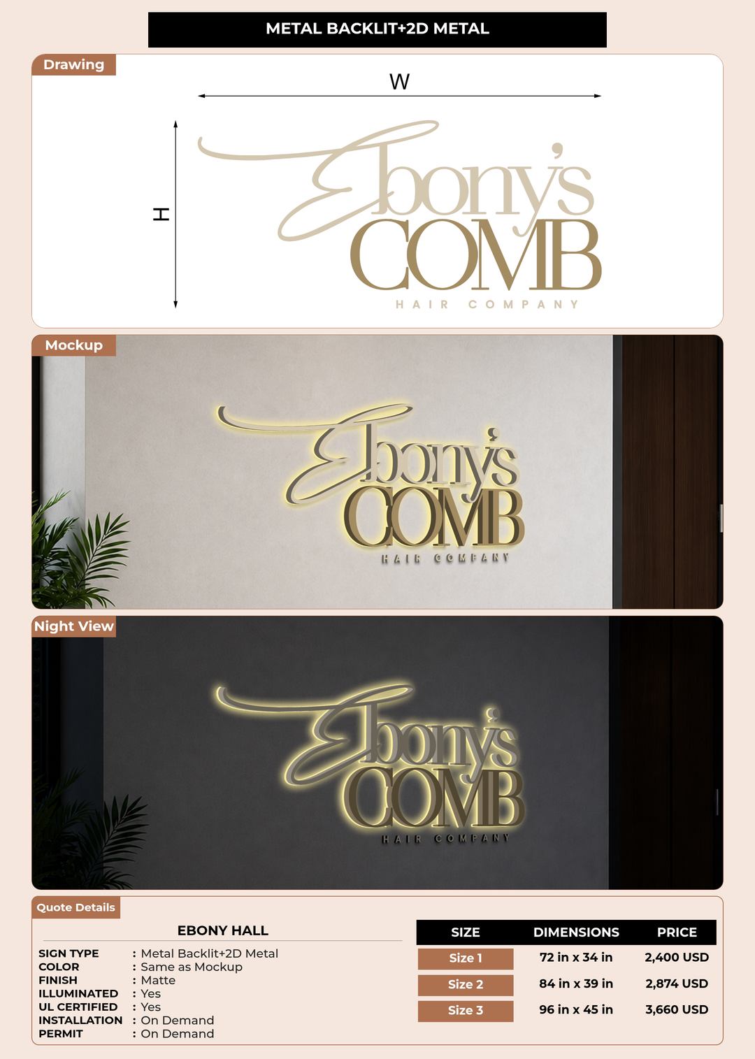 CUSTOM MOCKUP SIGN FOR Ebony hall