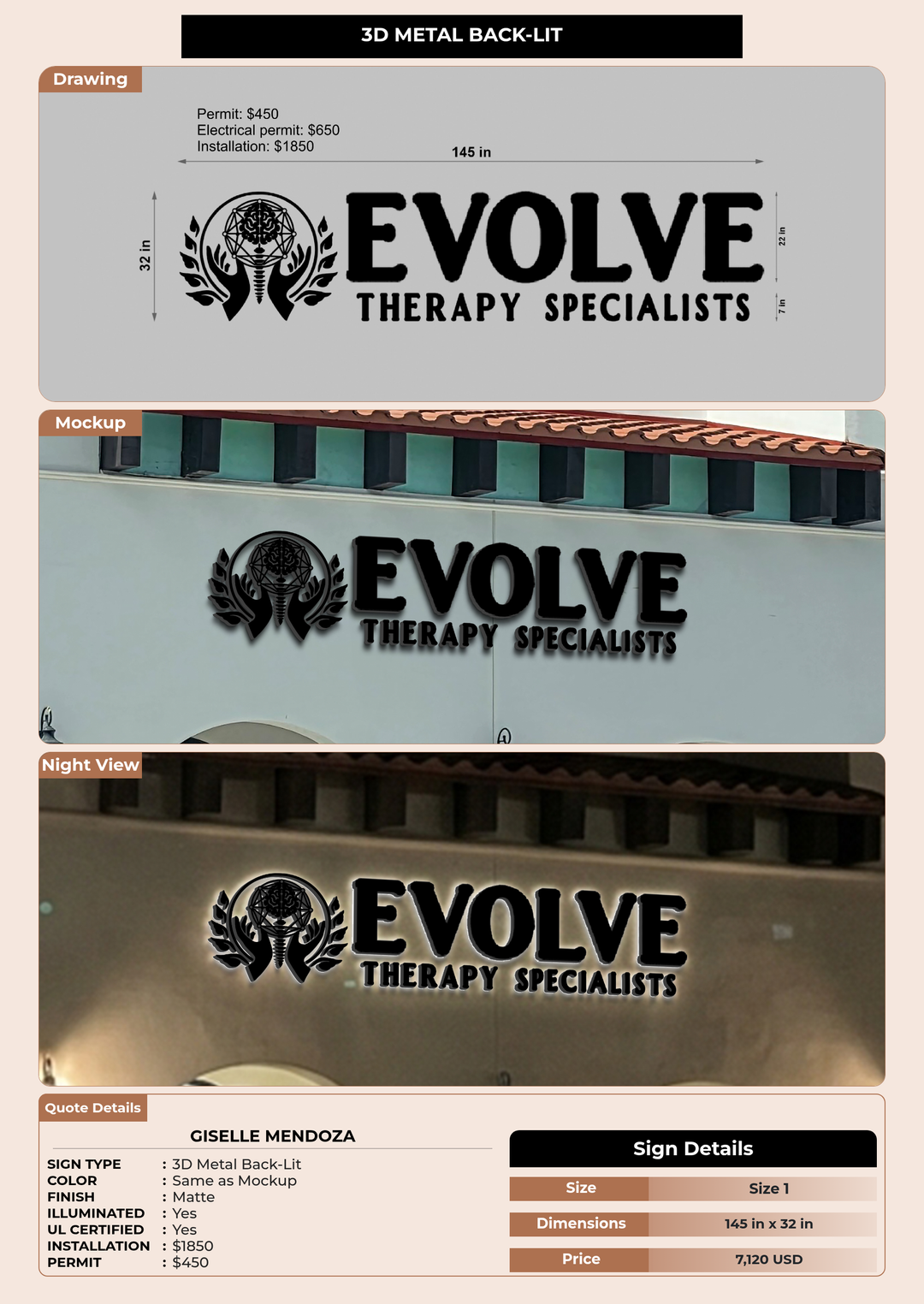 CUSTOM MOCKUP SIGN FOR Giselle Mendoza