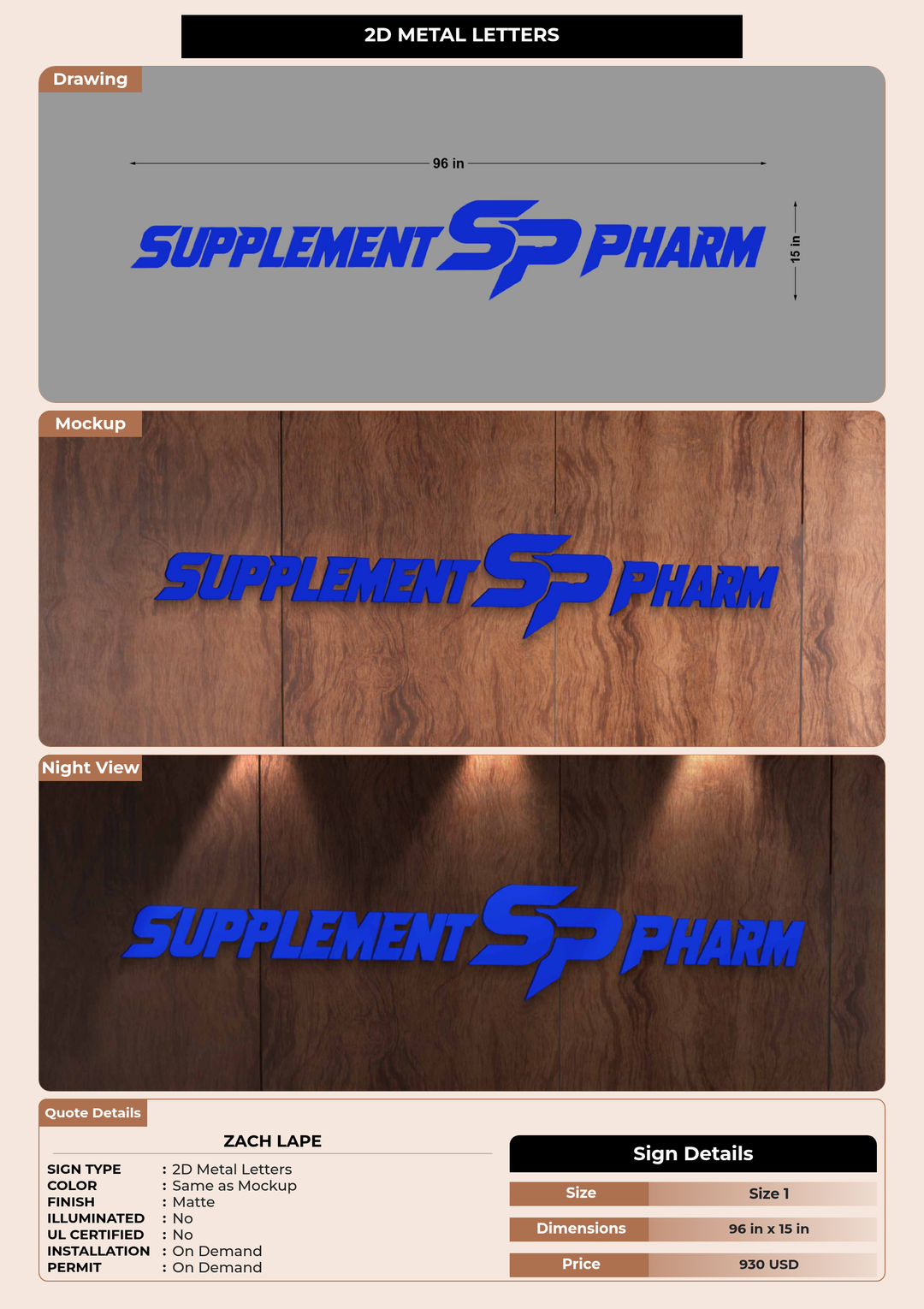 CUSTOM MOCKUP SIGN FOR Zach Lape