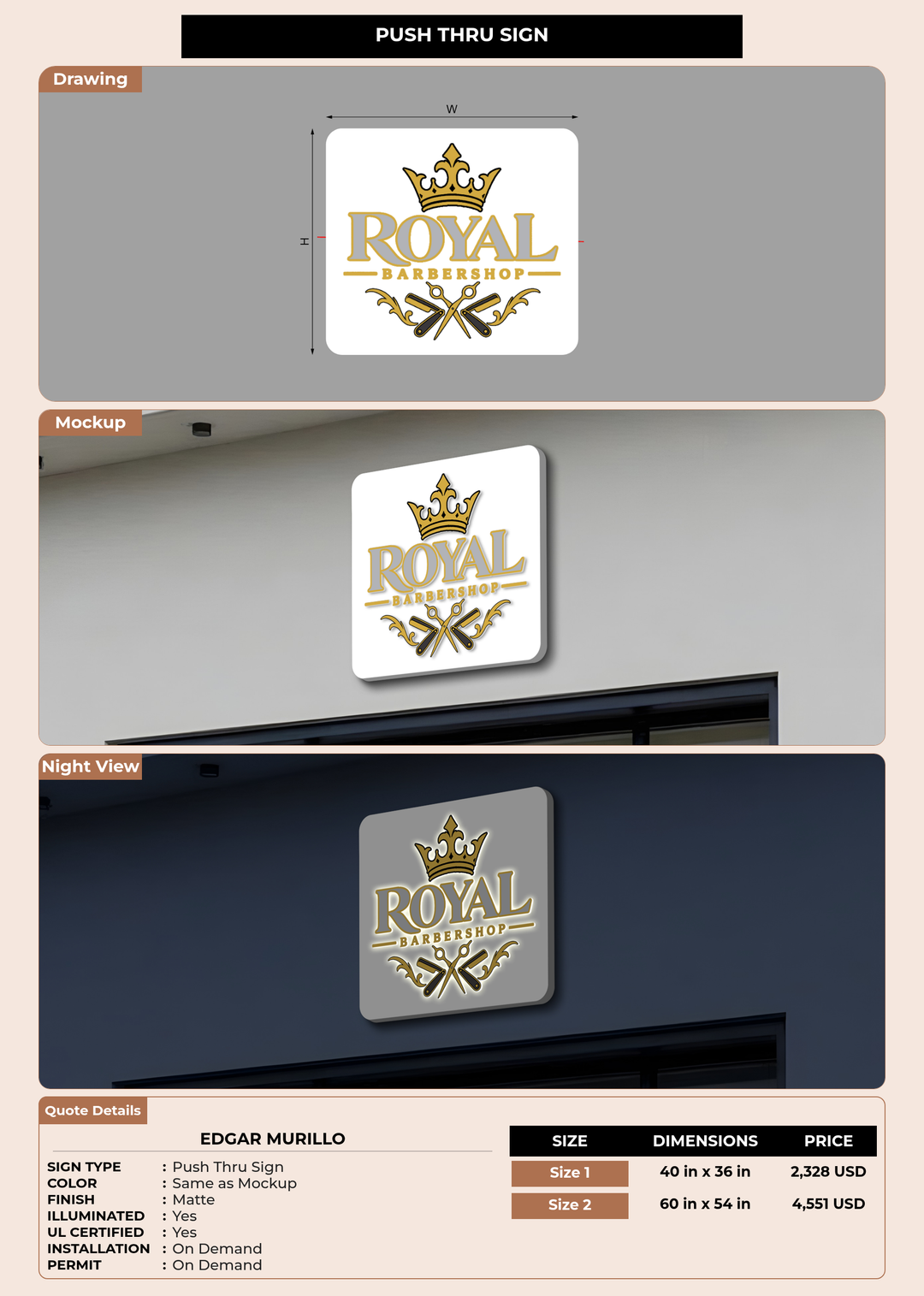 CUSTOM MOCKUP SIGN FOR Edgar murillo