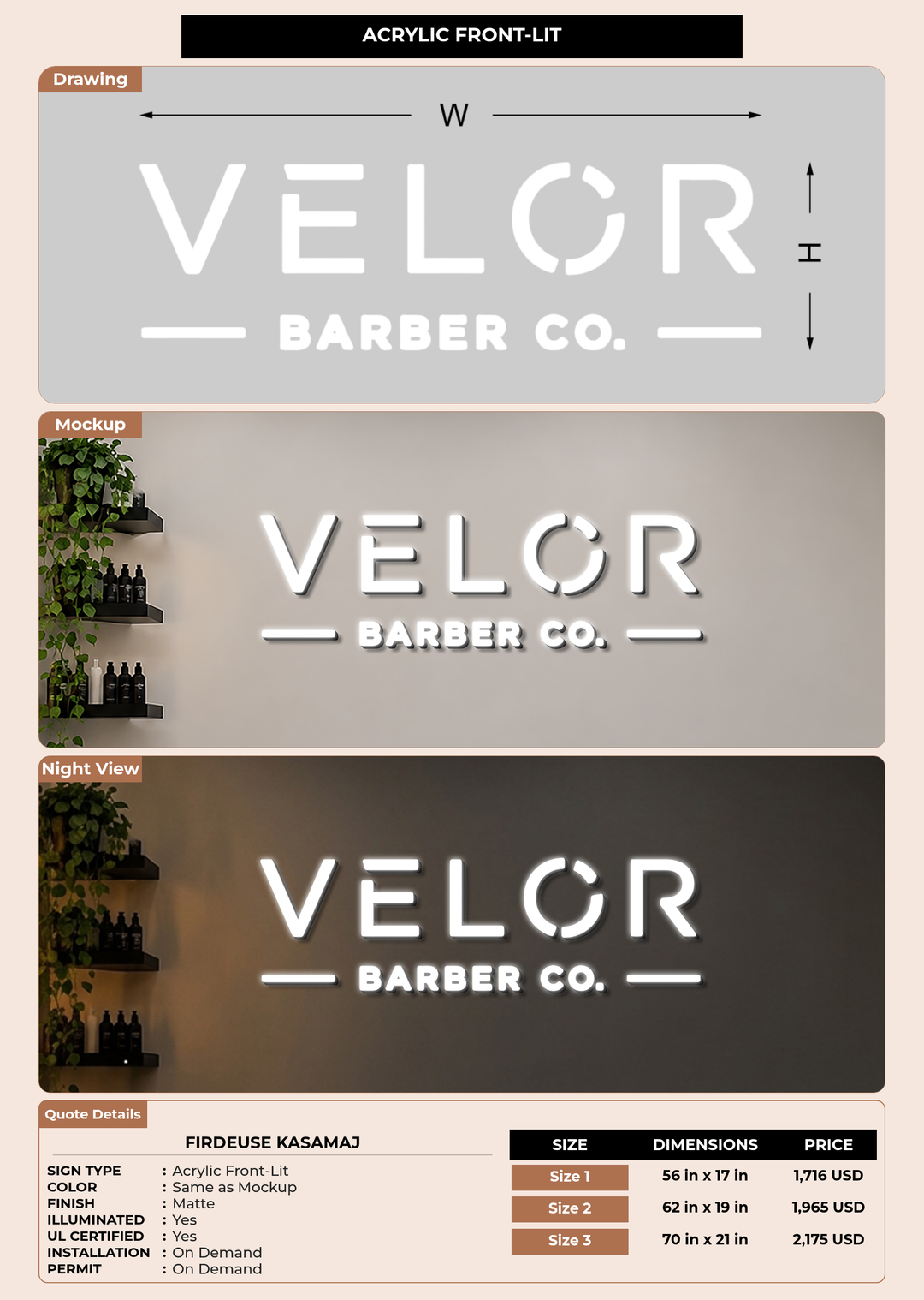 CUSTOM MOCKUP SIGN FOR Firdeuse Kasamaj