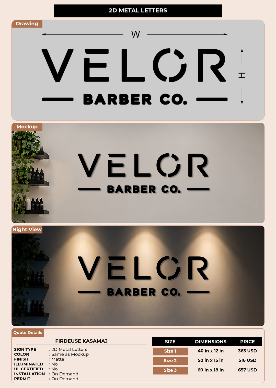CUSTOM MOCKUP SIGN FOR Firdeuse Kasamaj