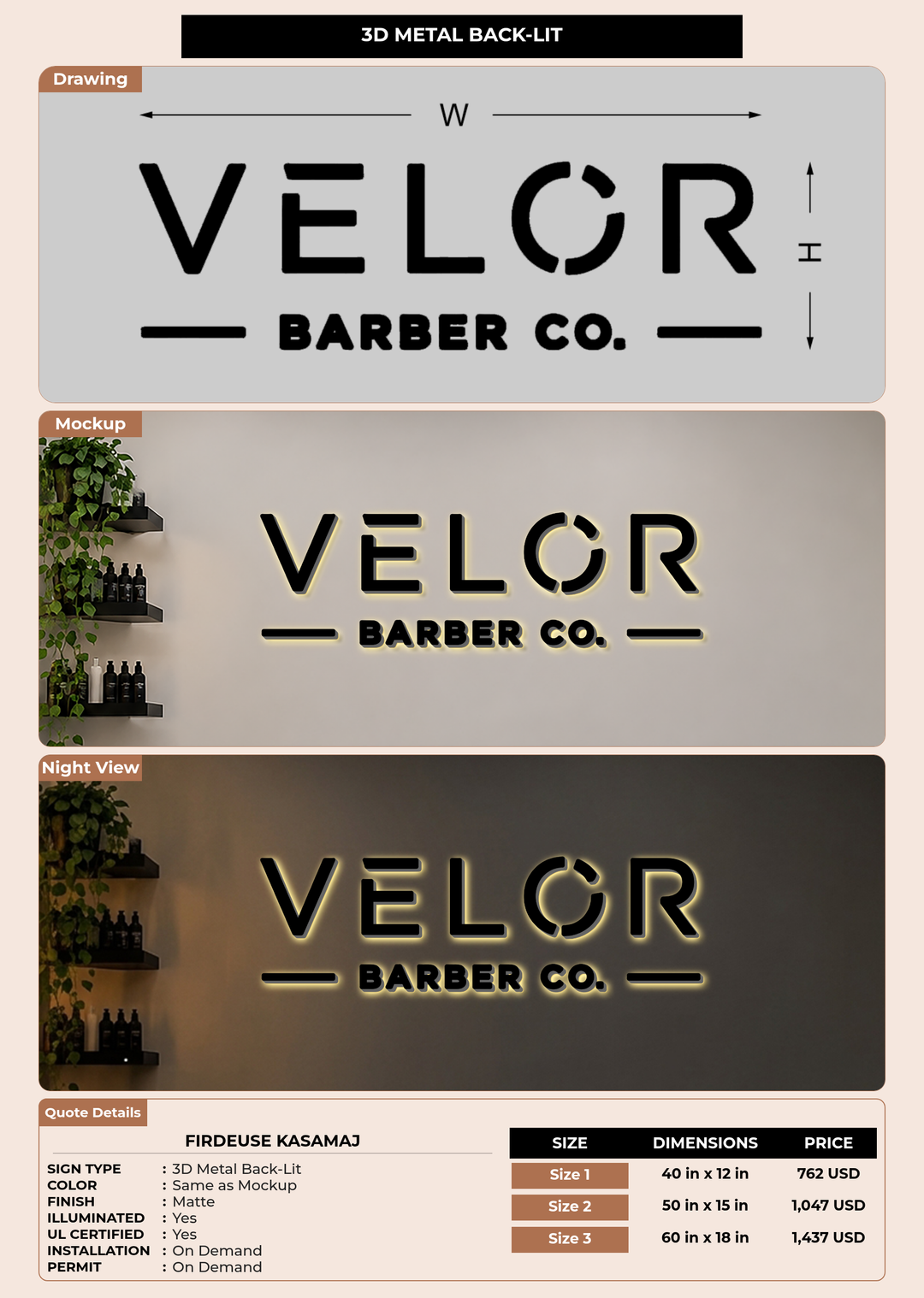CUSTOM MOCKUP SIGN FOR Firdeuse Kasamaj
