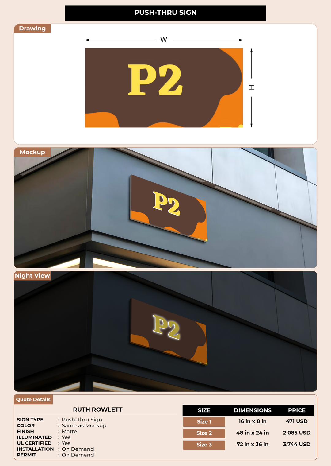 CUSTOM MOCKUP SIGN FOR Ruth Rowlett