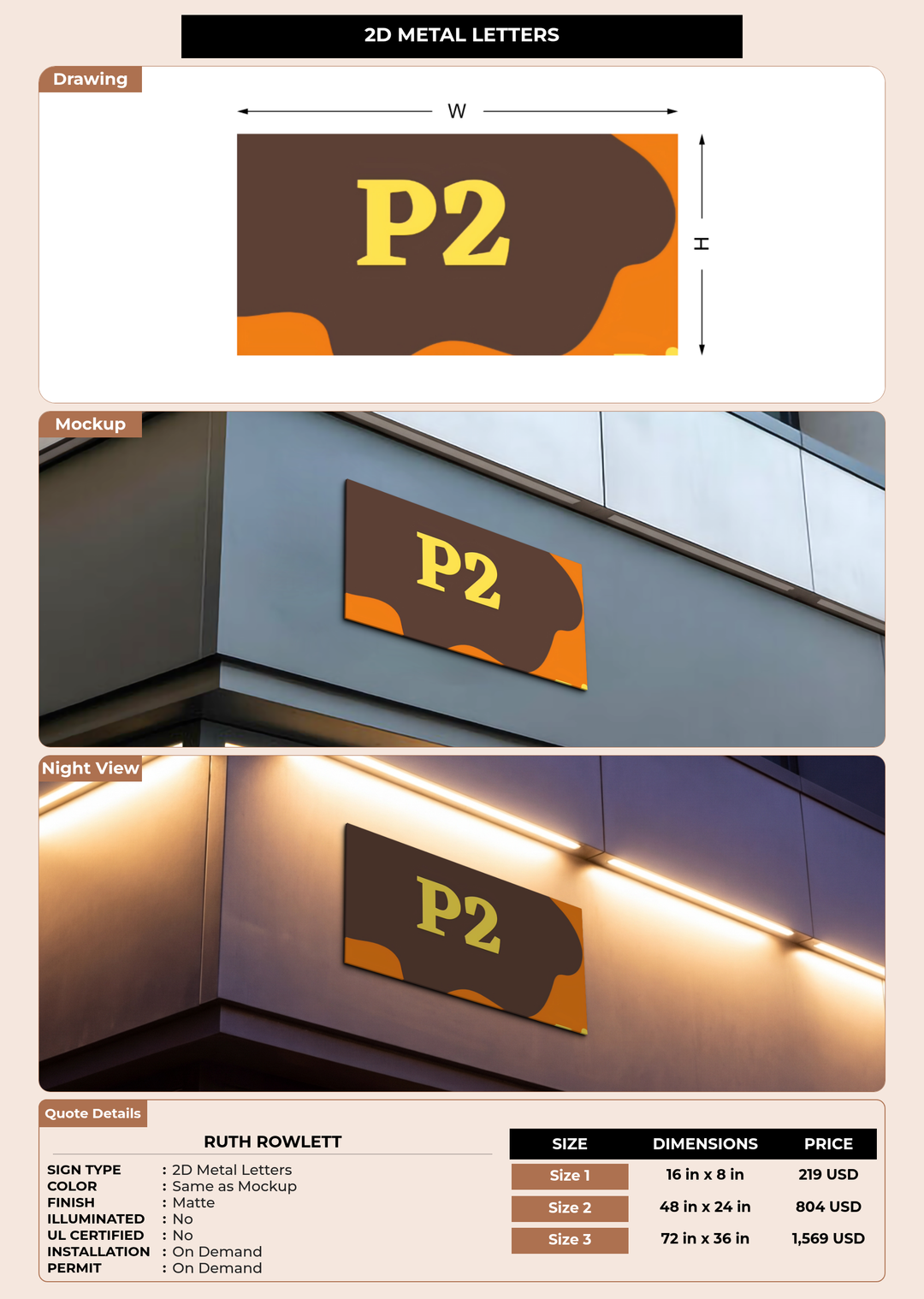 CUSTOM MOCKUP SIGN FOR Ruth Rowlett